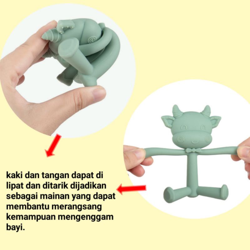 Teether Bayi FREE KOTAK PENYIMPANAN Gigitan Bayi Teether Bayi Premium Karakter Teether Bayi BPA FREE