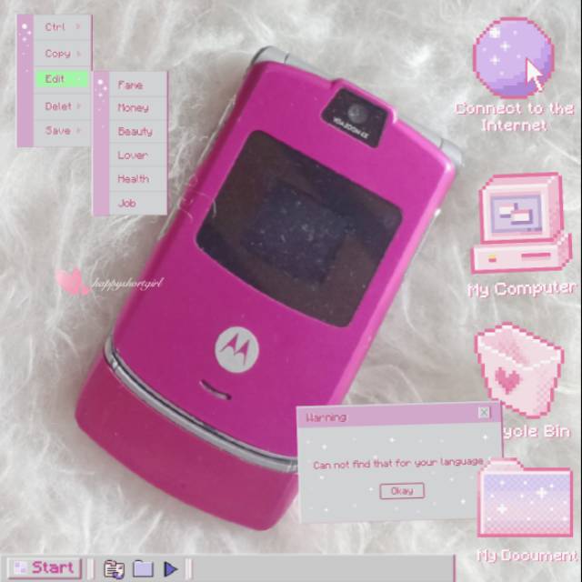 Motorola RAZR V3 PINK Handphone Flip bahan kanibal Mati Total Hanya Untuk Koleksi