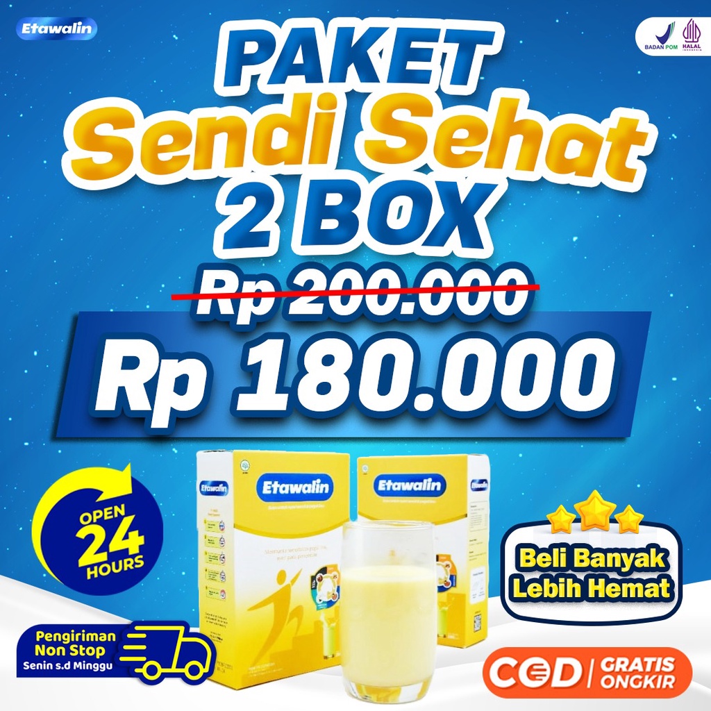 [New] Paket 2 Etawalin – Paket Sendi Sehat Susu Kambing Etawa Tingkatkan Kepadatan &amp; Kesehatan Tulang Sendi Susu Anti Asam Urat Rematik Reumatik Nyeri Sendi 250gr