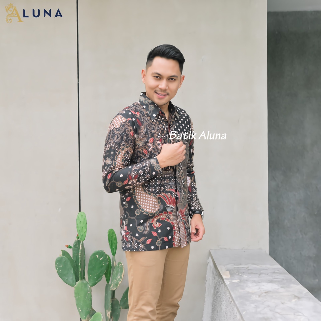 KEMEJA KONDANGAN BATIK KAISAR PREMIUM PRIA LENGAN PANJANG PRODUKSI BATIK ALUNA KEKINIAN PCW 118