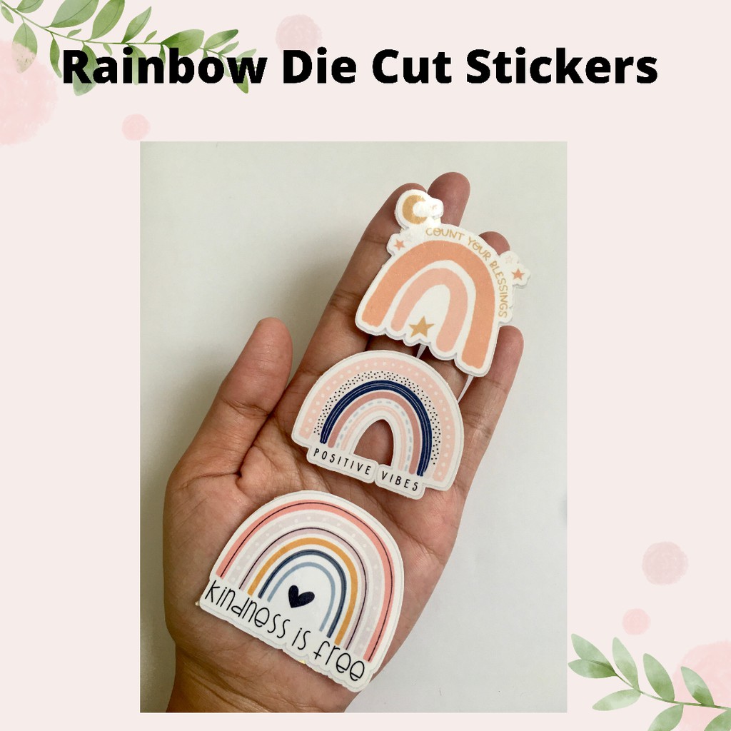 Sticker Hp Sticker Laptop Sticker Tumblr Aesthetic Rainbow Die Cut Murah