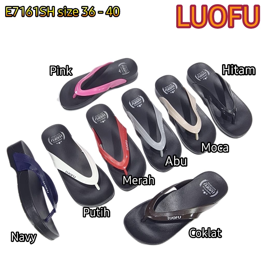 LUOFU ORIGINAL Jelly sandal karet murah murah wanita jepit sendal japit import E7161SH