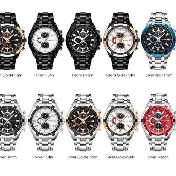 ➶ CURREN 8023 Jam Tangan Pria Analog Stainless Steel Chronograph Tidak Aktif 46MM CURRENOS ➨