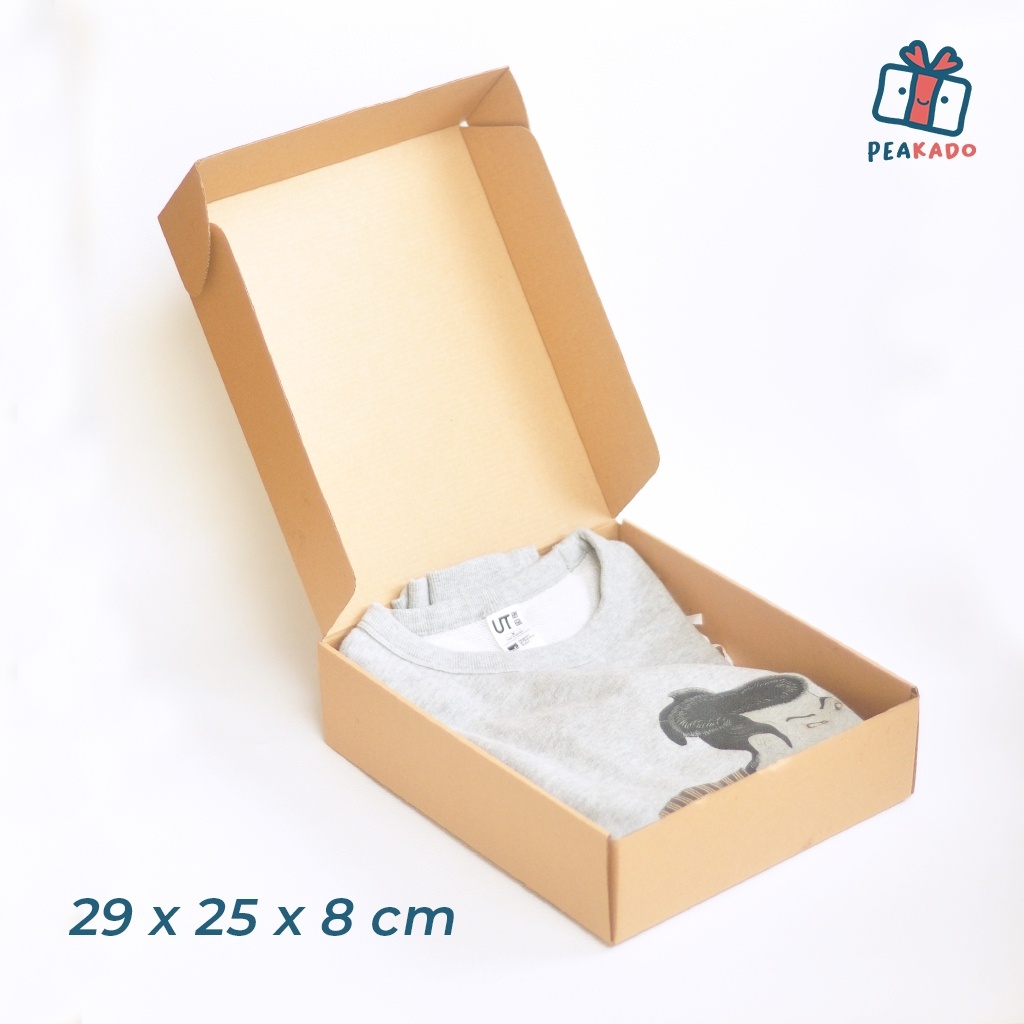 Dus Kraft Polos 20x20x11,5 cm Packaging Tebal Kokoh untuk Hampers Corrugated Box