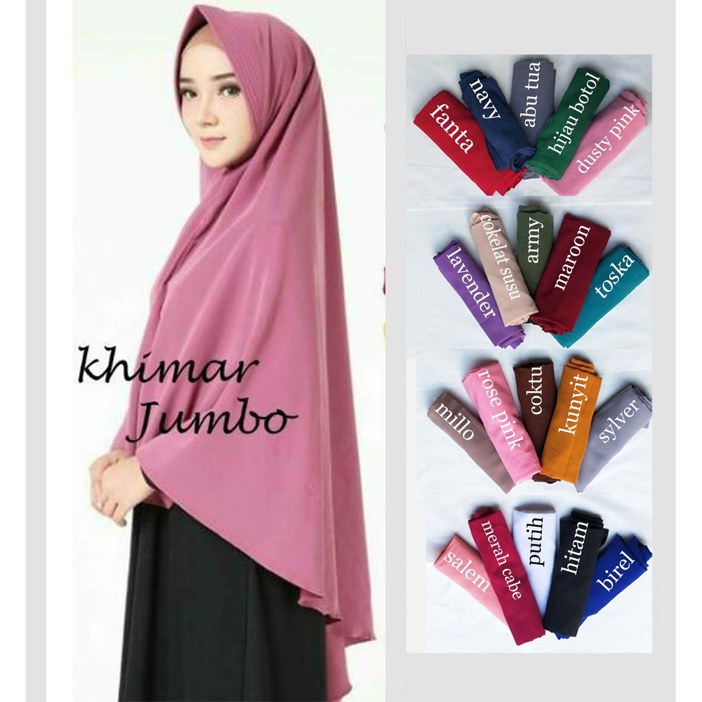 Khimar Jumbo Penguin Syari Hijab Bergo | Jilbab Pet Simpel