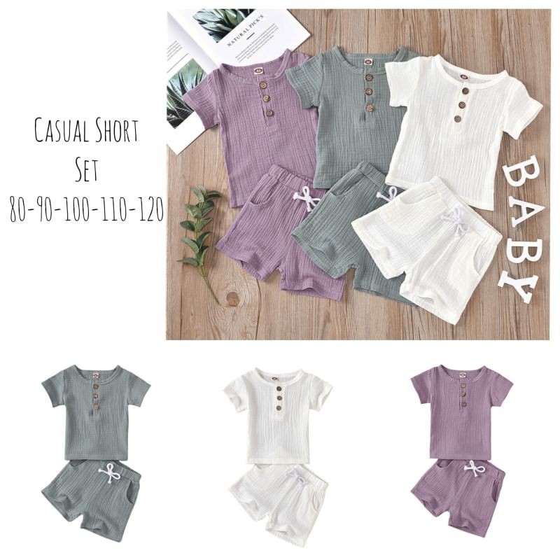 Set baju bayi, set baju anak casual, set short casual kids, setelan baju anak