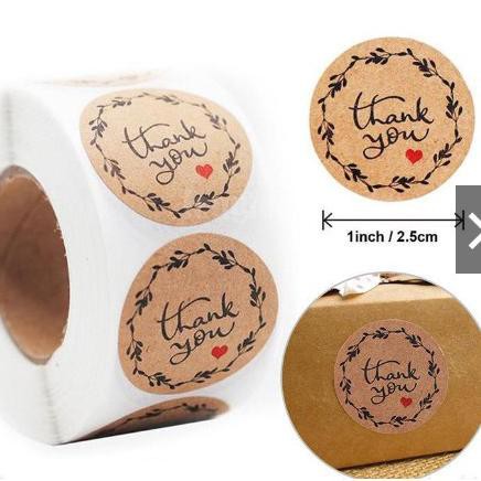 

[Q5742] 100PCS Thank You Sticker Label kue Amplop Terima Kasih Kemasan cake STIKER TEMPEL TOPLES PLA