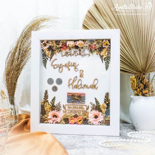 MAHAR BUNGA | MAHAR RUSTIC | FRAME MAHAR PERNIKAHAN AZURA