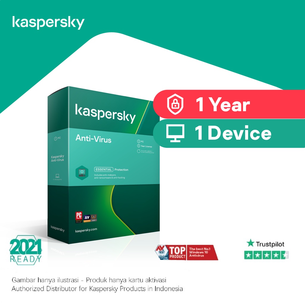 AntiVirus Kaspersky 1 PC - 1 Tahun | Resmi Indonesia No VPN