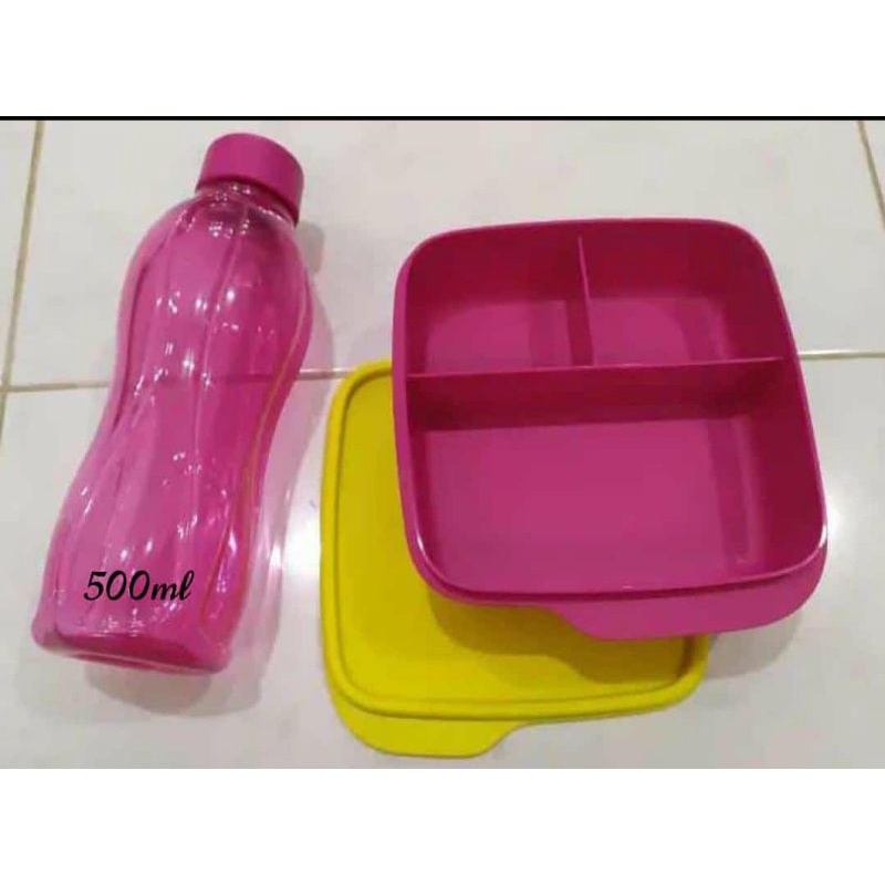 Tepak Tupperware lunch box set Tempat makan anak dan dewasa tepak lengkap murah + botol minum