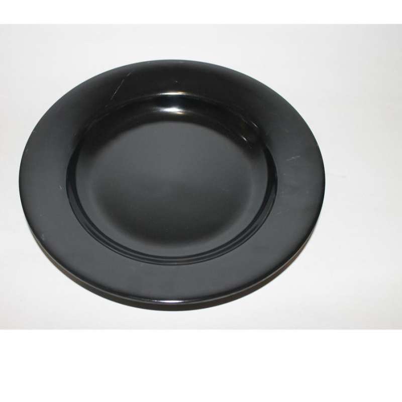 Piring Saji Ceper Melamine 9 Inch IFI 2190 By Glori Melamine / Piring Makan Ceper Bulat Melamin Golden Hitam Putih