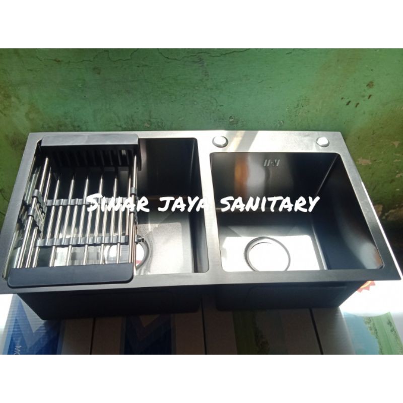 Kitchen sink ONAN Black 7541/ kitchen sink Hitam 7541