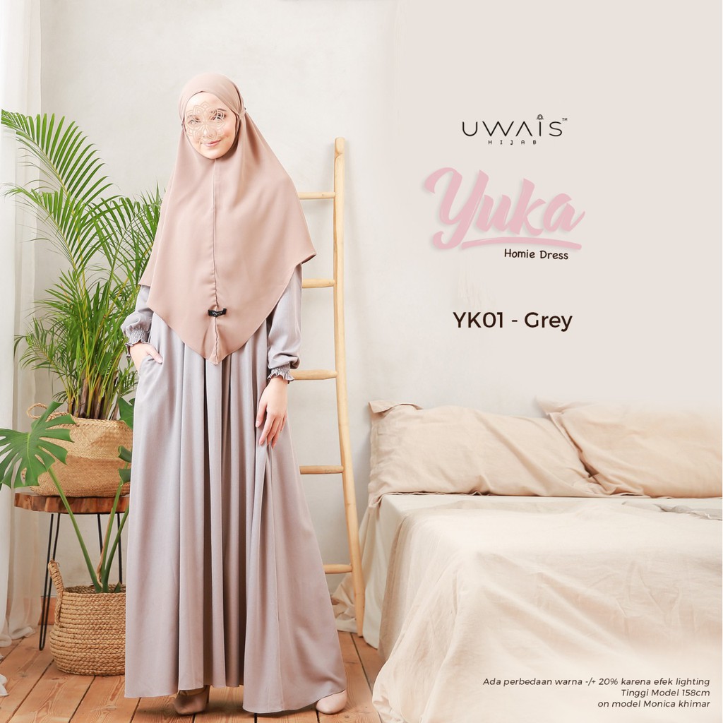 GAMIS SYARI FASHION MUSLIM YUKA LONG DRESS UWAIS HIJAB HOMEY HOME WEAR RAYON TERBARU