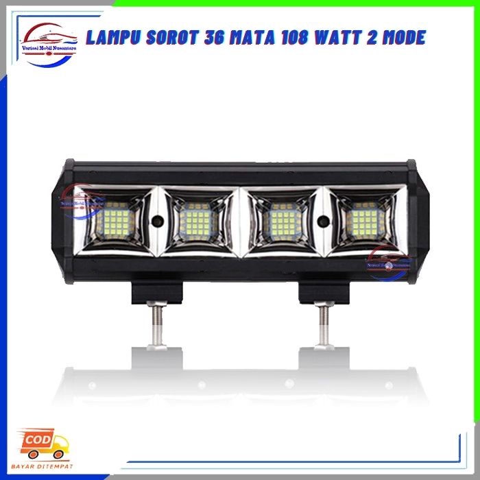 Lampu Led Variasi Tembak Sorot Kabut Depan 4 Kotak Mobil Universal Truk Truck 12-24 Volt