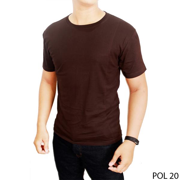 Kaos Polos Coklat Tua Katun Combed - POL 20