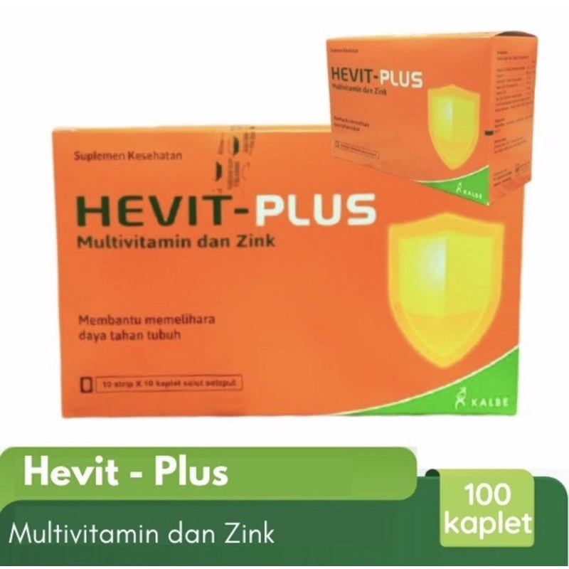 Hevit plus strip 10 tablet ( vit C &amp; zinc jaga daya tahan tubuh )