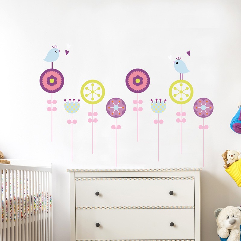 RELIZA WALL STICKER / STIKER DINDING RUMPUT BUNGA BULAT POLKADOT FLOWER JM8177 WALLSTICKER