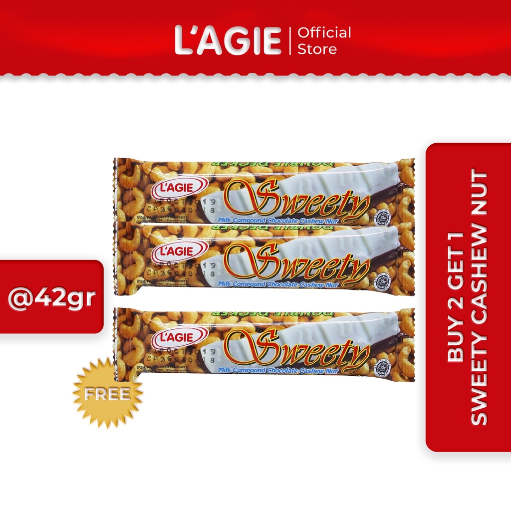 

BUY 2 GET 1 FREE Lagie Coklat Kacang Mete Sweety @42gr