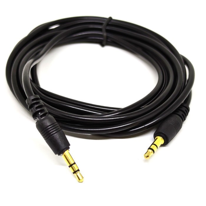 Kabel AUX Kabel Audio AUX Audio Cable Jack 3.5mm to 3.5mm Male to Male Premium Quality 5 Meter gold 
