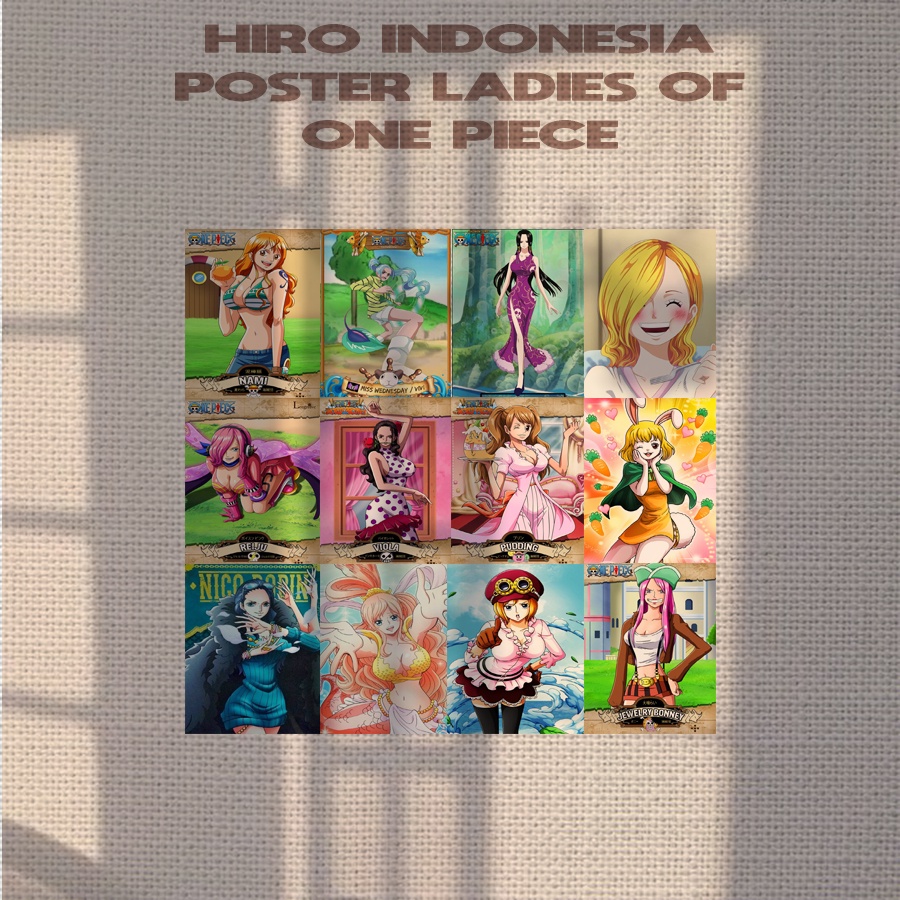 [BACA: POSTER ISI 12PCS UKURAN A5] Poster Anime One Piece Buronan Bounty Mugiwara Crew Terbaru & Kapal Thousand Sunny Go-12PCS | OPxLadies
