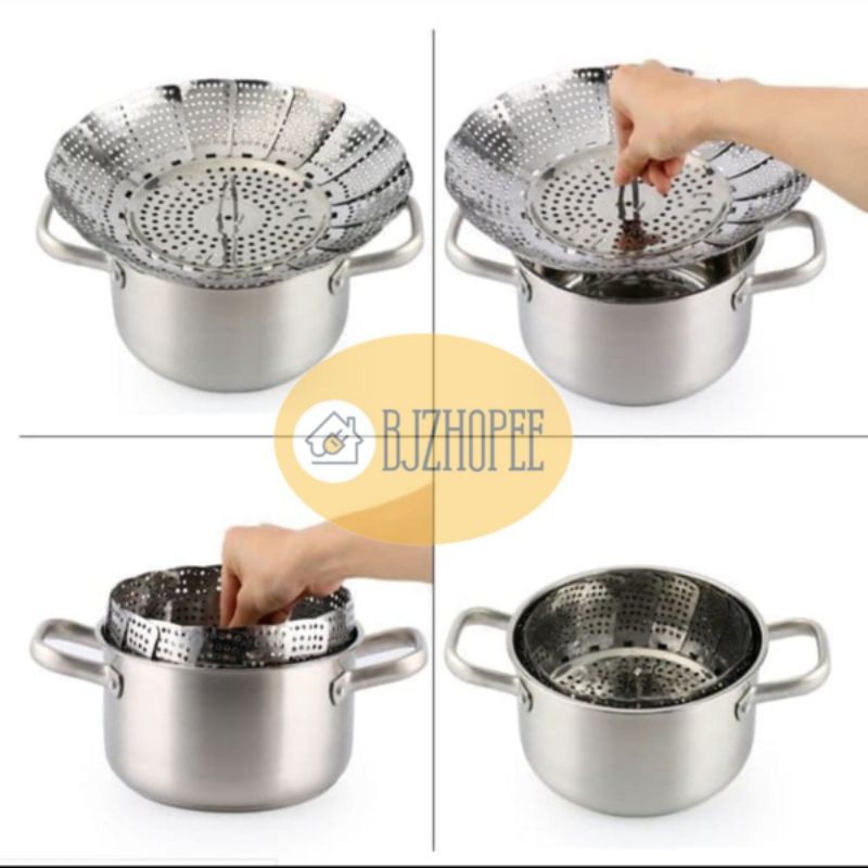 Kukusan lipat multifungsi stainless/portable 28cm