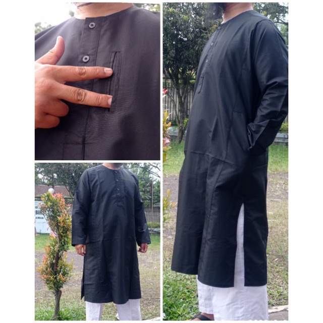 Gamis Atasan Kurta Pakistan Oblong Tanpa CeLana | Kurta Pakistan Pecah Pola | Kurta Panjang di Bawah Lutut