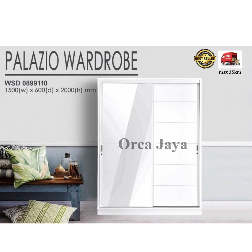 LEMARI PAKAIAN 2 PINTU SLIDING WSD PALAZIO
