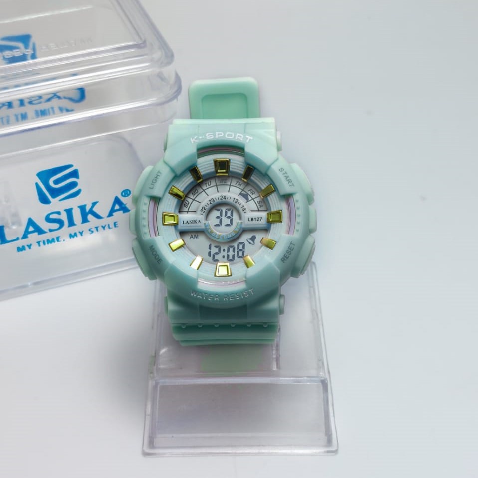 UNISEX Jam Tangan Digital Lasika Type 8127 Anti Air Gratis Box Jam Tangan