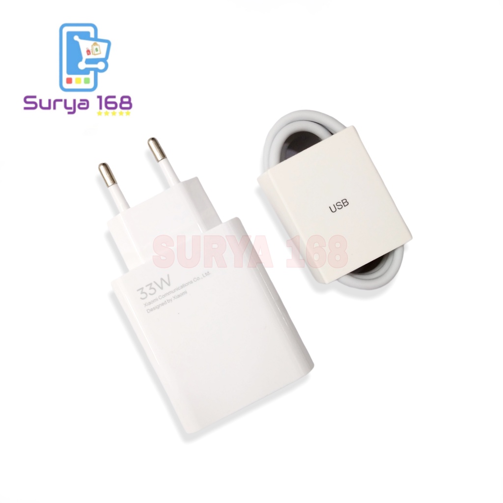 CHARGER CASAN CHARGE POWER ADAPTER XIAOMI TYPE C TRAVEL MOBILE 33WATT 33 WATT FAST CHARGING