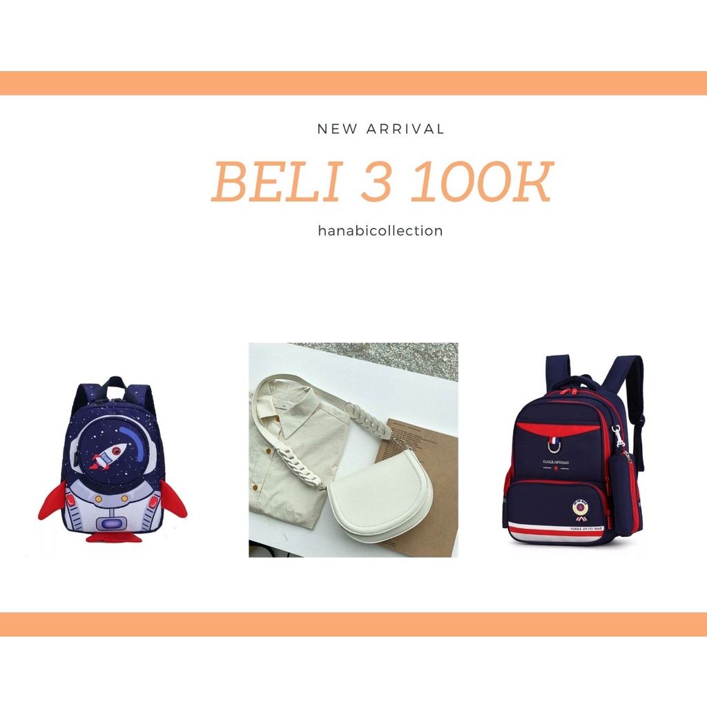 HANABI – BELI 3 100RB ( LIBRA + FLOWIE + MELVIN ) Tas ransel sekolah / tas fashion