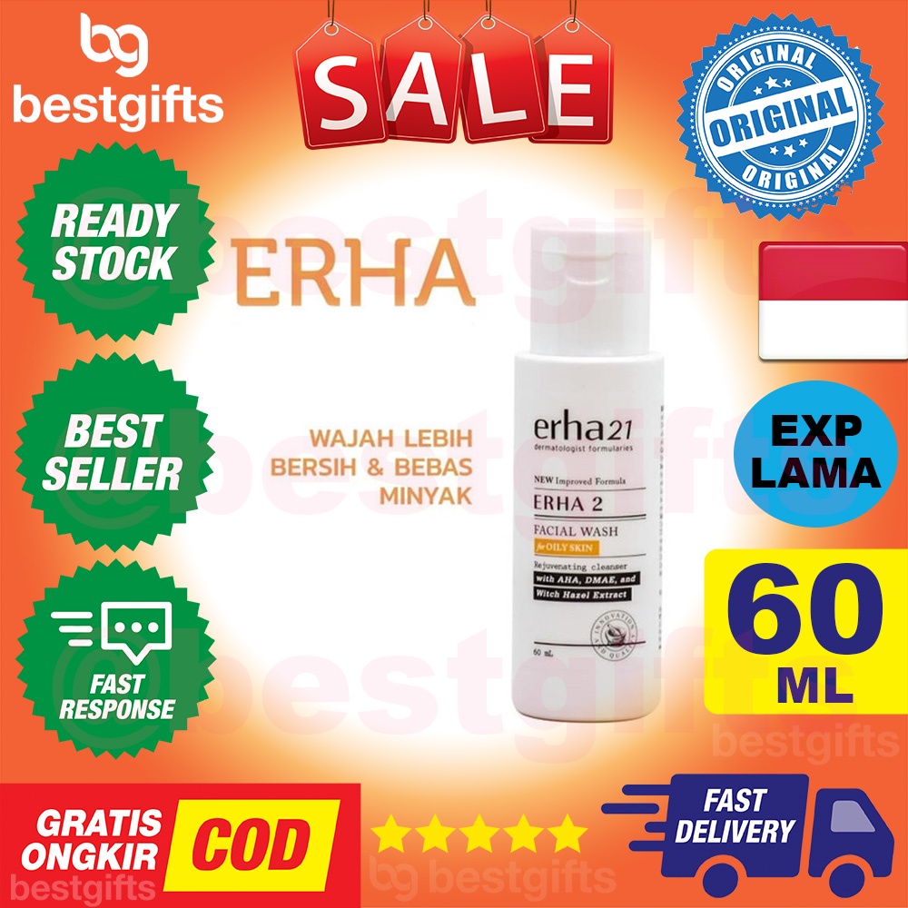 ERHA 2 ERHA21 FACIAL WASH FOR OILY SKIN PHA AHA NIACINAMIDE SABUN MUKA PEMBERSIH WAJAH BERMINYAK 60 ML