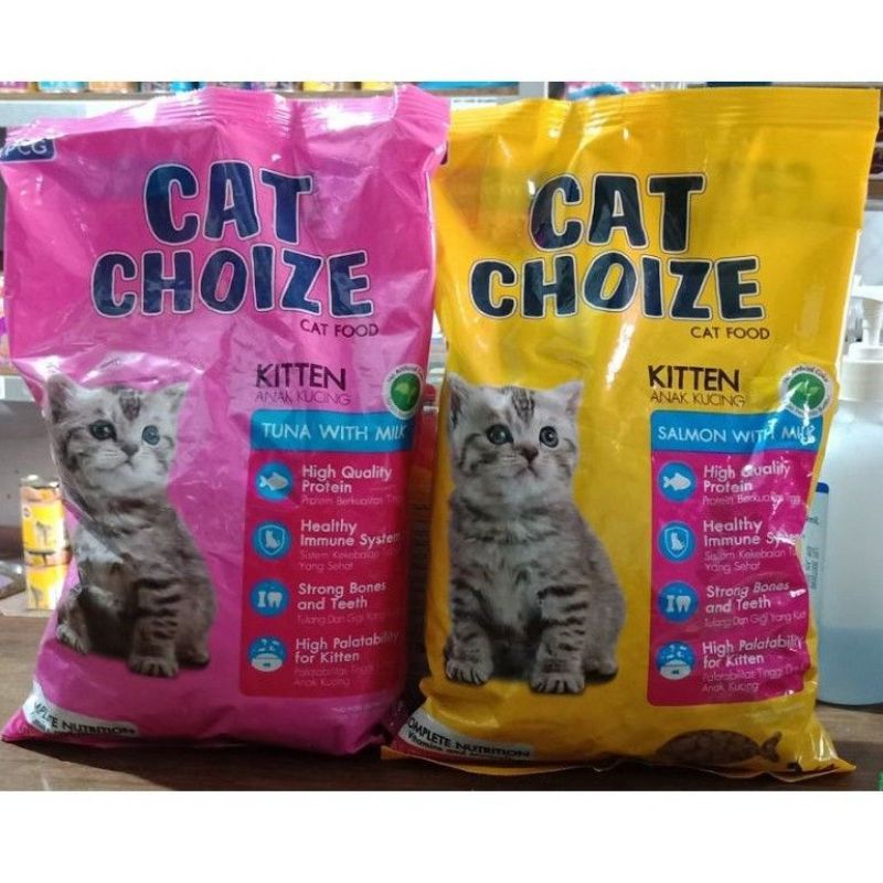 cat choize kitten 1kg   tuna salmon with milk freshpack  makanan kucing