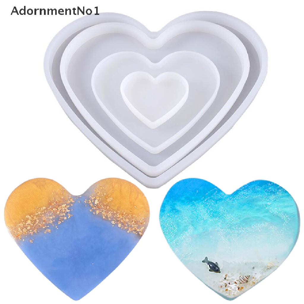 [AdornmentNo1] Heart Shape Coaster Silicone Mold DIY Jewelry Tray Candle Holder UV Resin Mould [new]