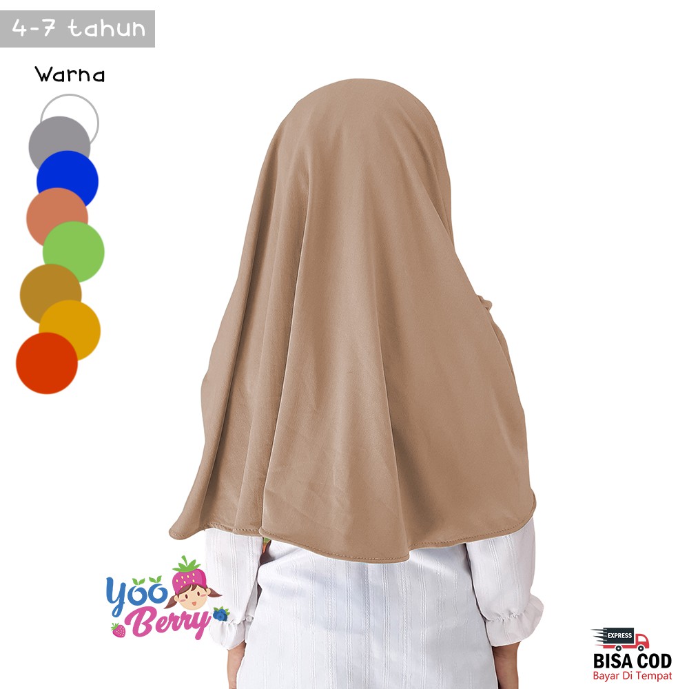 YooBerry Hijab Instan GROSIR Jilbab Anak Akasia Twin Flower Pita 4-7 Tahun Berry Mart