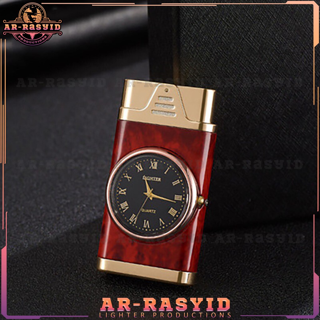 BISA COD! Korek Api Bara Gas Plus Jam Elegan Watch Lighter