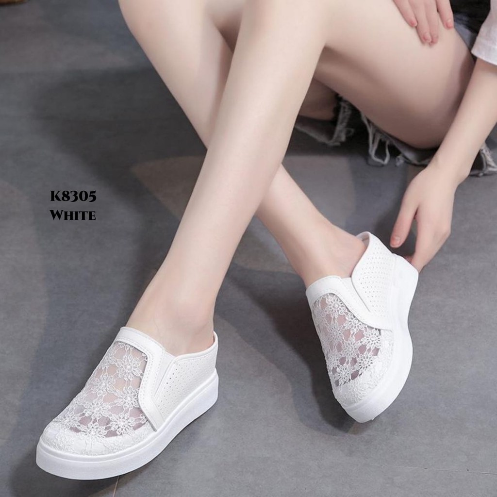 PRF Wajib up 1 size Sepatu wedges selop brocode fashion Korea K8305