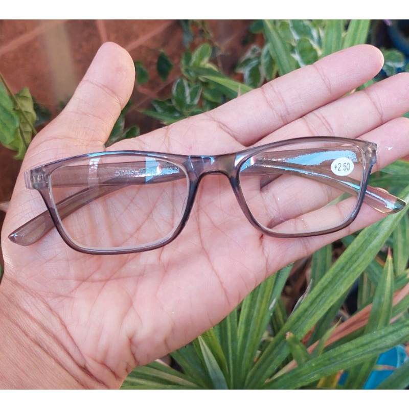 Kacamata Baca Jarak Dekat / kacamata plus Frame Grey Kotak FW736T