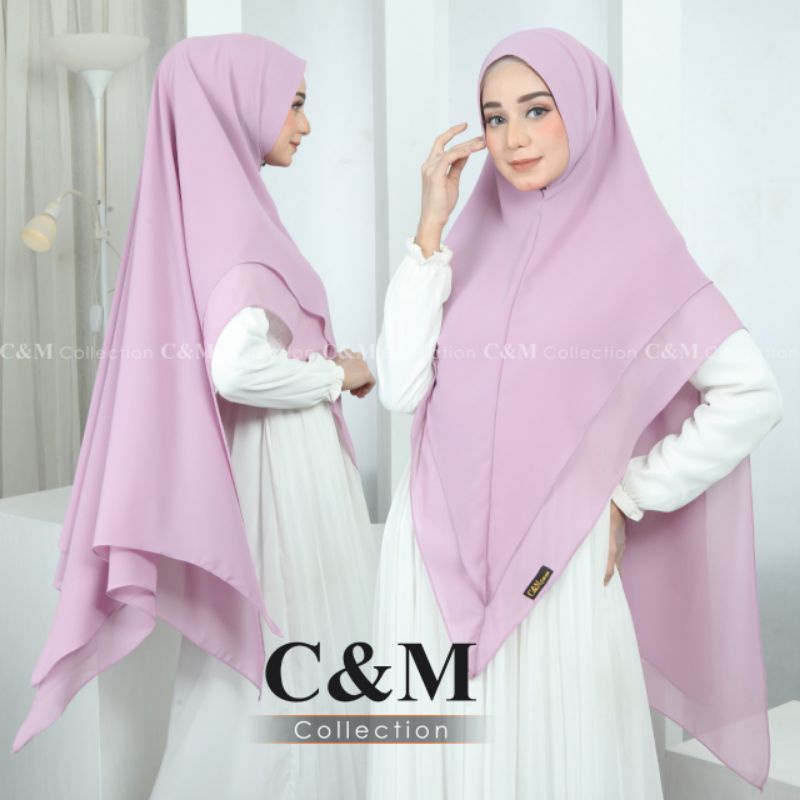 TERPOPULER KHIMAR SYAR'I 2 LAYER XL/KHIMAR SHAHLA 2 LAYER JUMBO/KHIMAR Dua LAYAR XL/BERGO DUA Layer