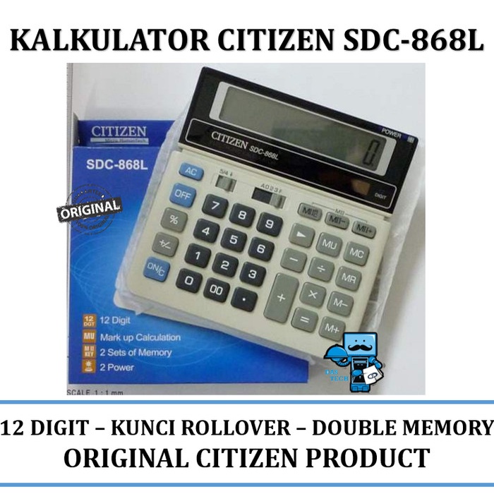 

Kalkulator Citizen Sdc-868L Original