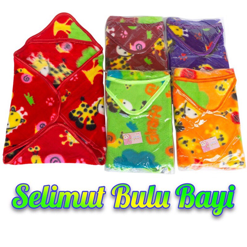 Selimut BAYI Bulu Bulu Cintaku/SELIMUT BULU BAYI TEBAL BAHAN KATUN HALUS+TUTUP KEPALA (HARGA MURAH)