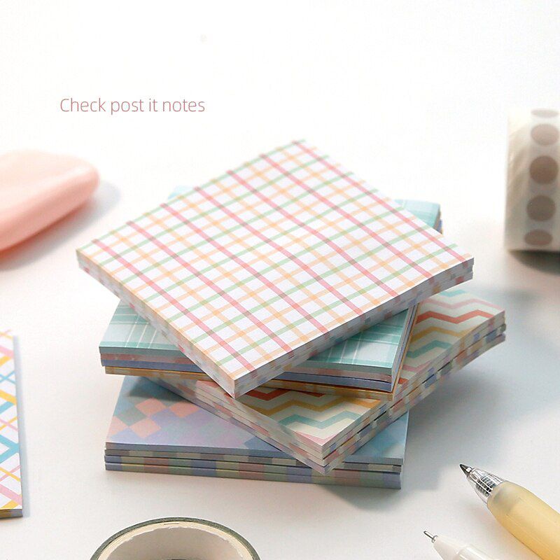 

80 Sheets Cute grid Strip Sticky Notes Memo Pad