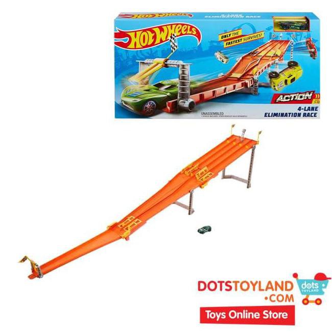 Hot Wheels 4 Lane Elimination Race W/ Die Cast Mainan Mobil Hot Wheels - Termurah 