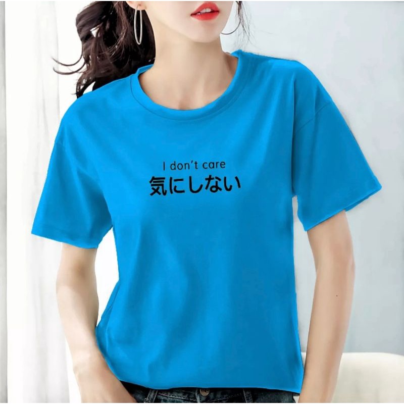 Kaos Wanita Lengan Pendek Tulisan Dont Care Baju Wanita Kaos Distro Cewek Baju Oblong Wanita