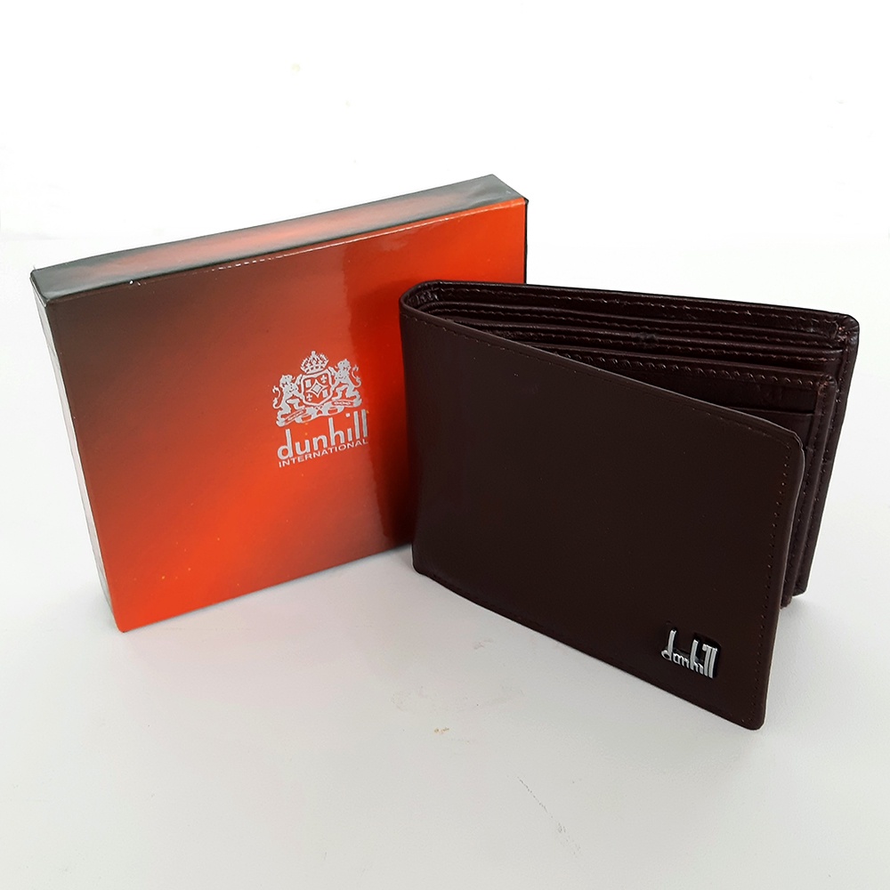 Dompet Pria Kulit Asli Lipat Branded Hitam Coklat