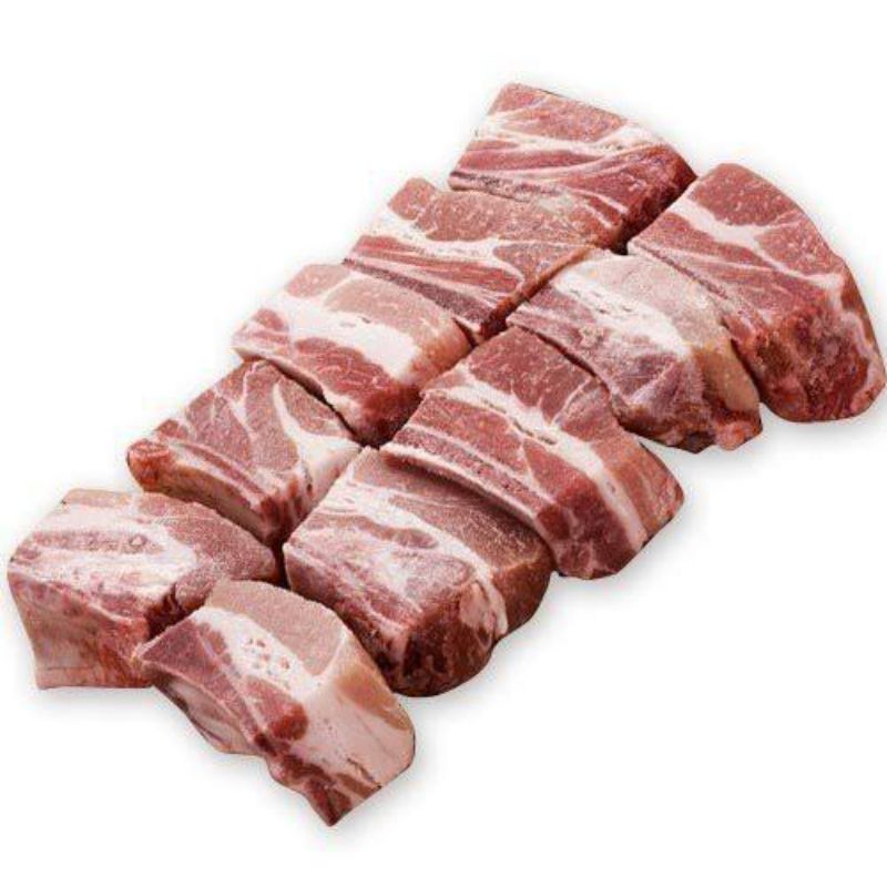 

Daging Babi Samcan Import Potong Dadu 500gr Masak Babi Hong Babi Kecap / Pork Belly Meat