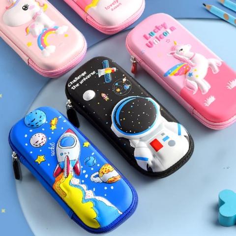 

*Harga Grosir* Kotak Pensil Karakter 3D Astronot Rocket Tempat pensil unicorn CS002 Dijamin