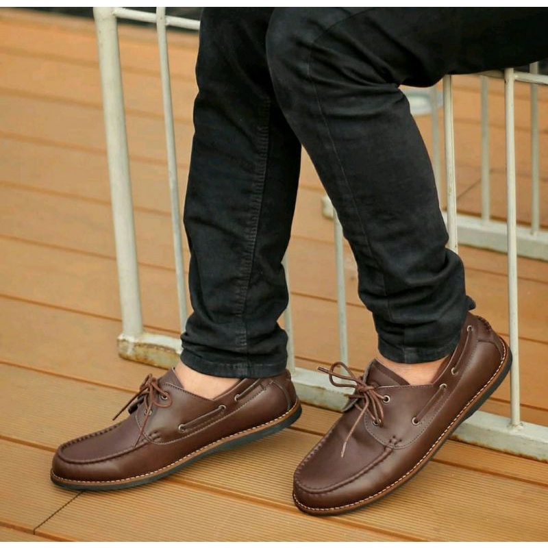 MKofficial Sepatu Oxford Big Size 43_47 Loafers Moccasin Kulit Coklat JUMBO Besar Cocok Buat Kaki Jebrag, 44