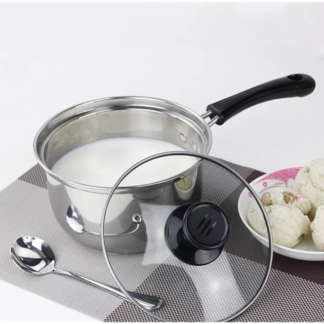 Panci susu milk pot 20cm tutup kaca stainless steel murah