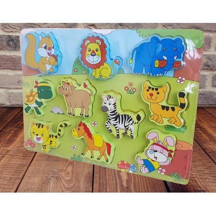 Puzzle Kayu Anak Timbul Binatang | Animal Wooden Puzzle - Hewan Laut