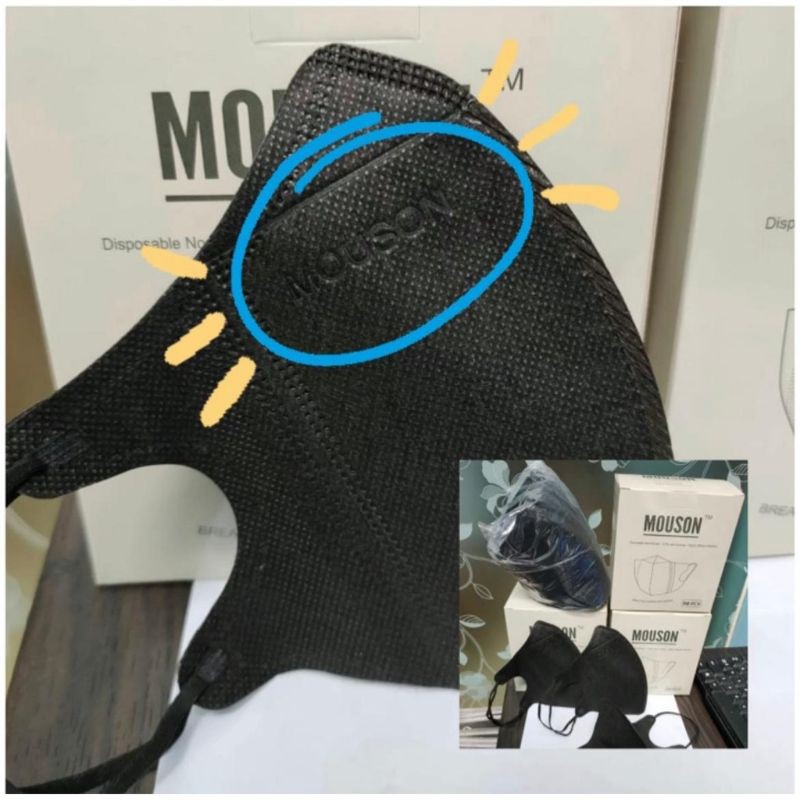 Masker Duckbill hitam putih 1 box black isi 50 mirip sensi